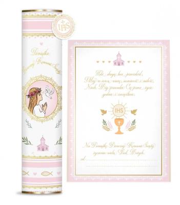 Opakowanie Tuba Pamiątka Komunijna różowa