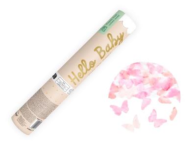 Opakowanie Tuba z motylkami różowymi 20cm