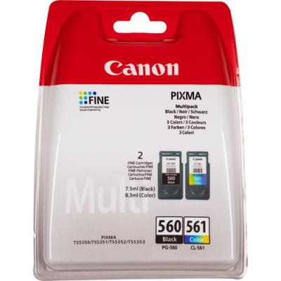 Opakowanie Tusz Canon zestaw PG-560/CL-561=PG560/CL561=3713C006, zawiera czarny i kolor,  PG560+CL561