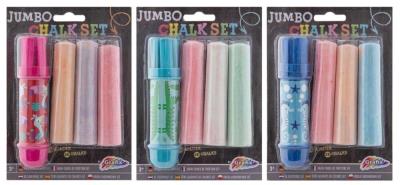 Opakowanie Uchwyt na kredę Jumbo + 3 kredy mix