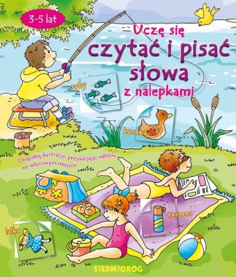Uczę się czytać i pisać słowa z nalepkami. Autor: Mariola Langowska-Bałys, Patrycja Gazda. SmakLiter.pl Okładka książki Uczę się czytać i pisać słowa z nalepkami