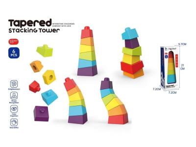 Opakowanie Układanka dla maluszka tęczowa wieża 21cm 6el