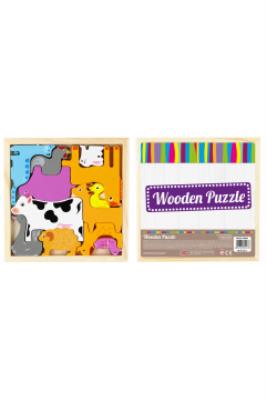 Opakowanie Układanka drewniana 12 elementów Zwierzęta domowe