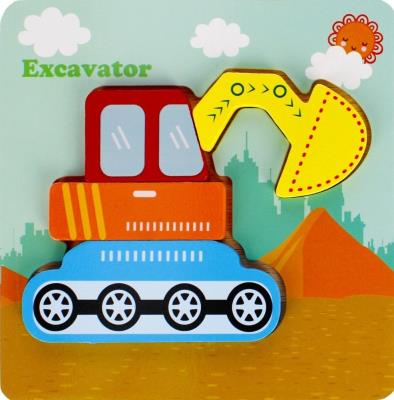 Opakowanie Układanka drewniana koparka 4 elementy