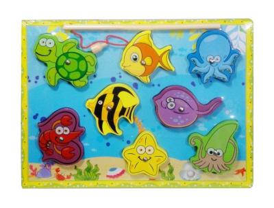 Opakowanie Układanka drewniana z wędką