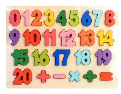 Opakowanie Układanka drewno - cyfry 3D