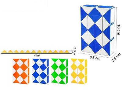 Układanka magiczny wąż 24 klocki MIX. Wydawca: ADAR. SmakLiter.pl Opakowanie Układanka magiczny wąż 24 klocki MIX