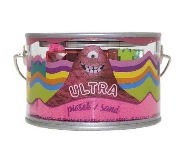 Opakowanie Ultra Piasek 200g różowy + 5 foremek Zamek