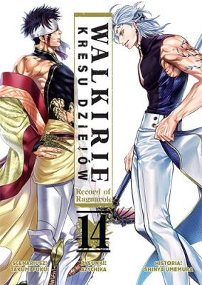 Walkirie Kresu Dziejów Record of Ragnarok. Tom 14. Autor: Takumi Fukui, AZYCHIKA, Shinya Umemura. SmakLiter.pl Okładka książki Walkirie Kresu Dziejów Record of Ragnarok. Tom 14