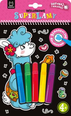 Okładka książki Welurkowe superlamy. Dotykaj i koloruj