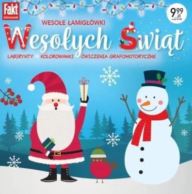 Okładka książki Wesołe łamigłówki. Wesołych Świąt