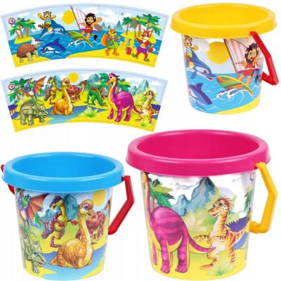 Opakowanie Wiaderko kolorowe do piasku i wody Zwierzęta MIX