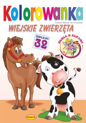 Wiejskie zwierzęta, Kolorowanka. Autor: Ernest Błędowski, Ernest Błędowski Włodzimierz Kruszewski. SmakLiter.pl Okładka książki Wiejskie zwierzęta, Kolorowanka