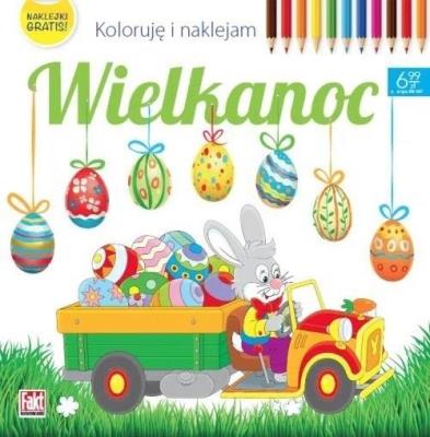 Wielkanoc. Koloruję i naklejam. Autor:   Praca zbiorowa. SmakLiter.pl Okładka książki Wielkanoc. Koloruję i naklejam