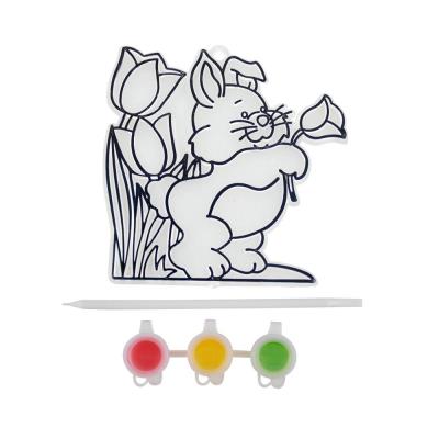 Opakowanie Wielkanocny witrażyk z farbkami zając