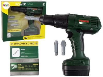 Opakowanie Wiertarka dla majsterkowicza zielona z wiertłami