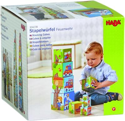 Wieża z kostek Straż pożarna. Wydawca: Haba. SmakLiter.pl Opakowanie Wieża z kostek Straż pożarna