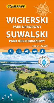 Okładka książki Wigierski Park Narodowy, Suwalski Park Krajobrazowy mapa laminowana