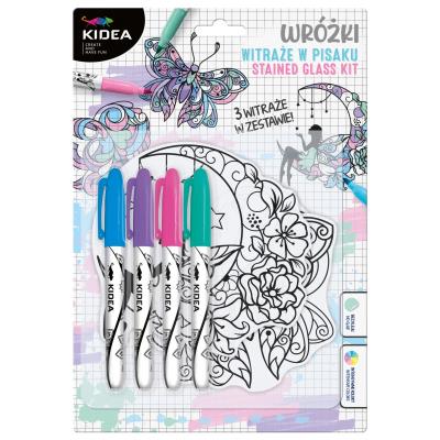 Opakowanie Witraże z markerami Wróżki Kidea 4 kolory