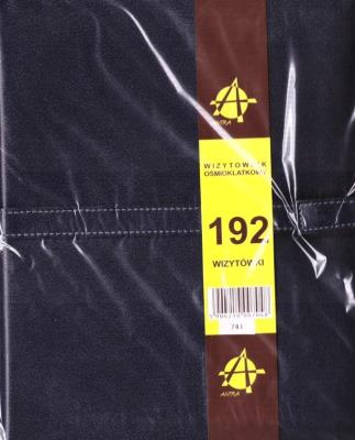 Wizytownik ośmioklatkowty 192 granatowy. Wydawca: Antra. SmakLiter.pl Opakowanie Wizytownik ośmioklatkowty 192 granatowy