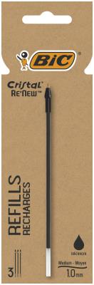 Wkład BIC Cristal Re'new Metal czarny pudełko 3szt. Wydawca: Bic. SmakLiter.pl Opakowanie Wkład BIC Cristal Re'new Metal czarny pudełko 3szt