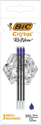 Wkład BIC Cristal Re'new metal niebieski pudełko 3szt.. Wydawca: Bic. SmakLiter.pl Opakowanie Wkład BIC Cristal Re'new metal niebieski pudełko 3szt.