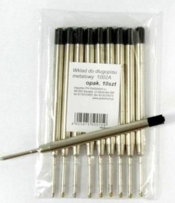 Opakowanie Wkład do długopisu metalowy czarny (10szt)