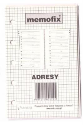 Opakowanie Wkład do organizera MEM/M Adresy ANTRA