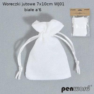 Opakowanie Woreczki jutowe białe 7x10cm 6szt