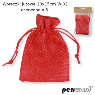 Opakowanie Woreczki jutowe czerwone 10x15cm 6szt