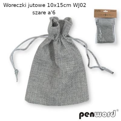 Opakowanie Woreczki jutowe szare 10x15cm 6szt