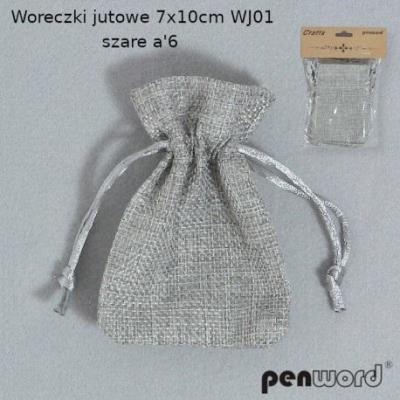 Opakowanie Woreczki jutowe szare 7x10cm 6szt