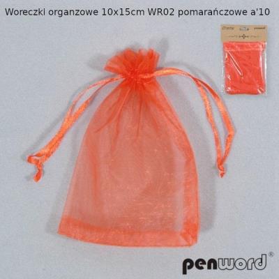 Opakowanie Woreczki organzowe pomarańczowe 15x10cm 10szt