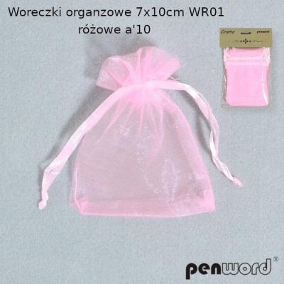 Opakowanie Woreczki organzowe różowe 7x10cm 10szt