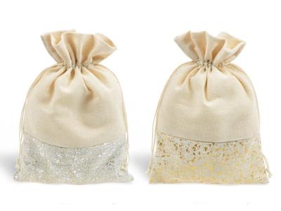 Opakowanie Worek materiałowy beżowy na prezent BN 15x20cm MIX