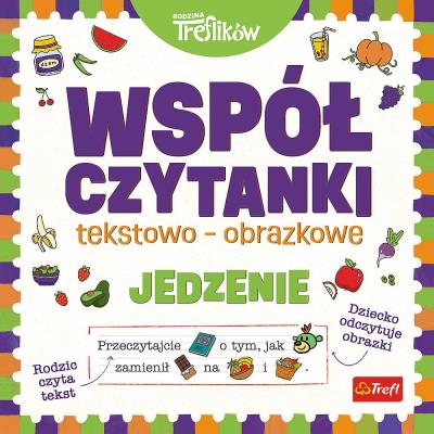 Współczytanki. Jedzenie. Rodzina Treflików. Autor: Martyna Jelonek. SmakLiter.pl Okładka książki Współczytanki. Jedzenie. Rodzina Treflików