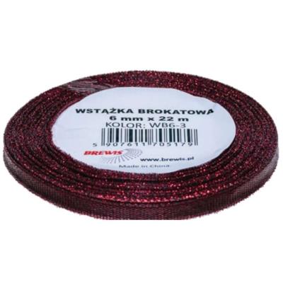 Opakowanie Wstążka brokatowa czerwona 6mmx22m