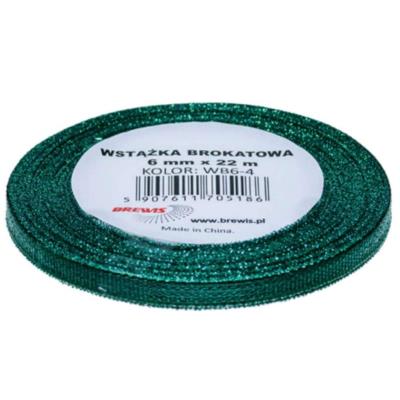 Opakowanie Wstążka brokatowa zielona 6mmx22m