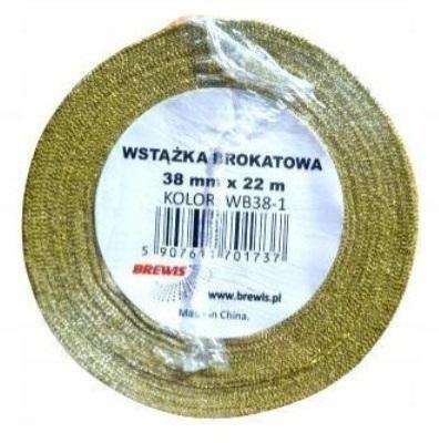 Opakowanie Wstążka brokatowa złota 38mmx22m