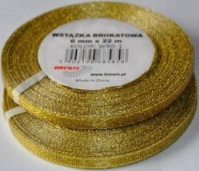 Opakowanie Wstążka brokatowa złota 6mmx22m