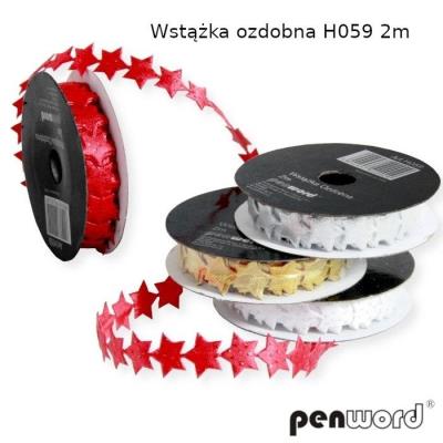 Opakowanie Wstążka ozdobna gwiazdki 2m MIX (12szt)