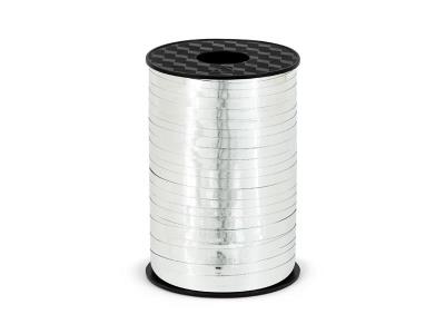 Opakowanie Wstążka plastikowa srebrna 5mmx225m