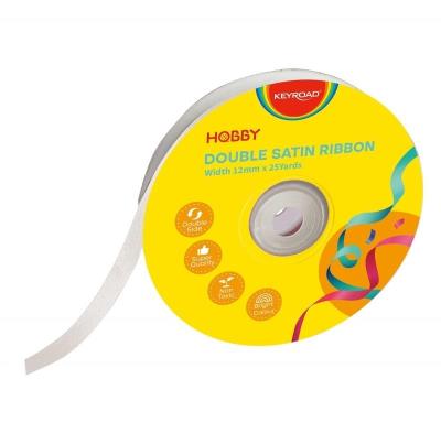 Opakowanie Wstążka podwójna satynowa biała 12mmx22,86m