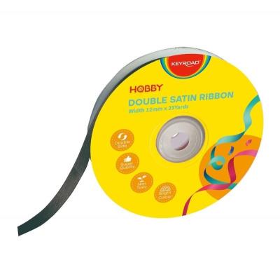 Opakowanie Wstążka podwójna satynowa czarna 12mmx22,86m