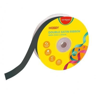 Opakowanie Wstążka podwójna satynowa czarna 25mmx22,86m