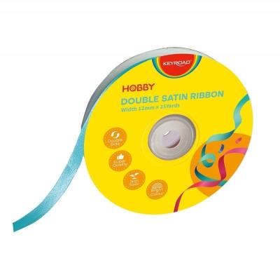 Opakowanie Wstążka podwójna satynowa niebieska 12mmx22,86m