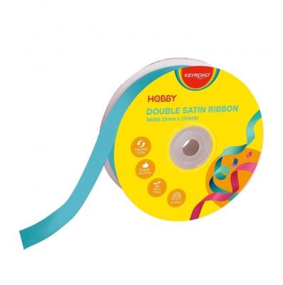 Opakowanie Wstążka podwójna satynowa niebieska 25mmx22,86m