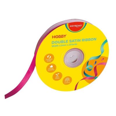 Opakowanie Wstążka podwójna satynowa różowa 12mmx22,86m