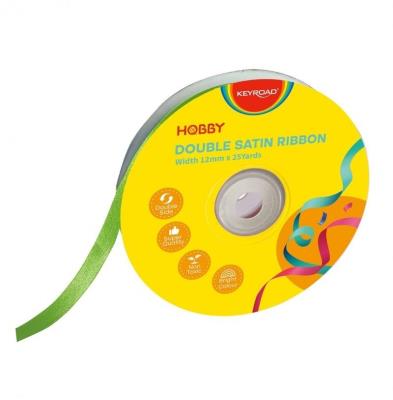 Opakowanie Wstążka podwójna satynowa zielona 12mmx22,86m