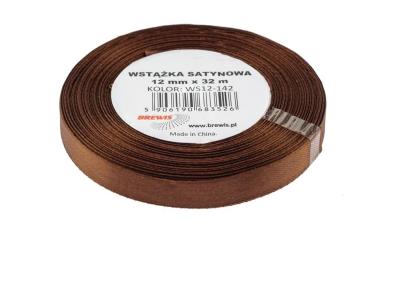 Opakowanie Wstążka satynowa brązowa 12mmx32m